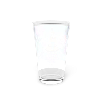 🌹❄️ The Holly Rose Of Winter Pint Glass – Art Deco Christmas Garden