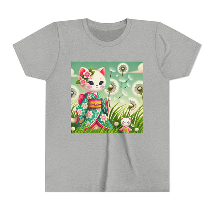 Geisha Kitten and the Dandelion Wish Youth Short Sleeve Tee