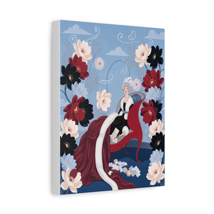 🌹✨ The Scarlet Chaise Placemat – Art Deco Floral Glamour