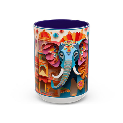 Elephant at an Autumn Festival Colorful Mugs (11oz, 15oz)