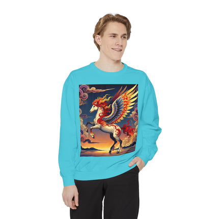 Flame-Winged Horse at Sunset Sweatshirt