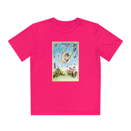 Spring Fairy's Floral Swing Youth Competitor Tee – Garden Magic & Whimsical Adventure