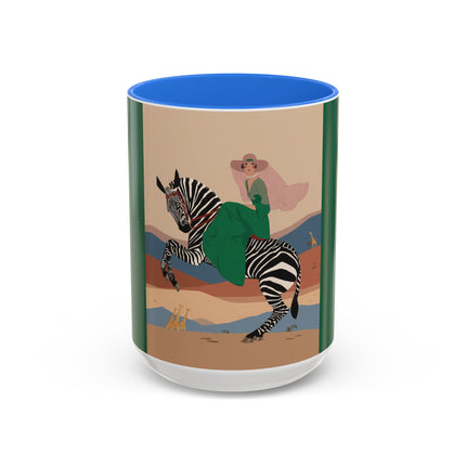 Zebra Rider Colorful Mugs – Safari Chic & Art Deco Adventure
