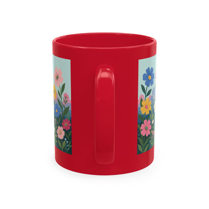 🌼🪭 The Lady Of The Grand Flower Garden Ceramic Mug – Art Deco Garden Whimsy