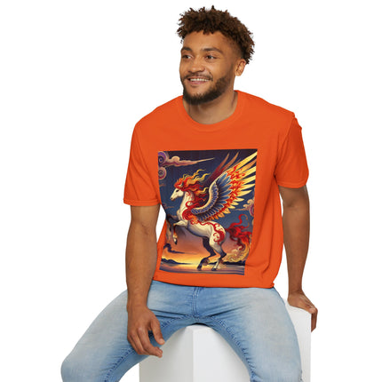 Flame-Winged Horse at Sunset Softstyle T-Shirt