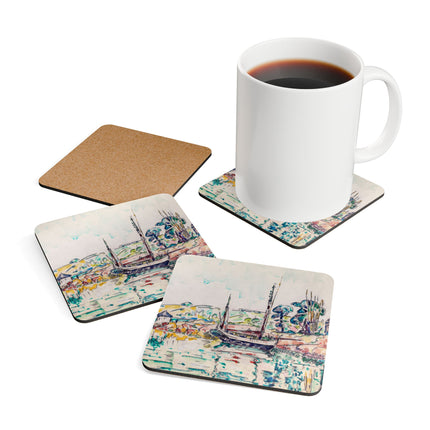 Concarneau by Paul Signac Corkwood Coaster Set