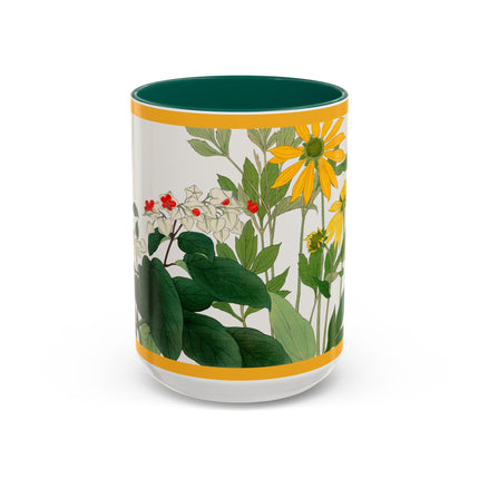 Clerodendrum & Rudbeckia Flower by Tanigami Kônan Colorful Mugs (11oz, 15oz)