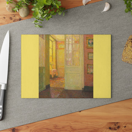 Interior, Window Light by Henri Le Sidaner Glass Cutting Board