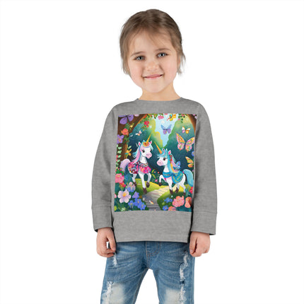 Baby Unicorns and Fluttering Butterflies Toddler Long Sleeve Tee