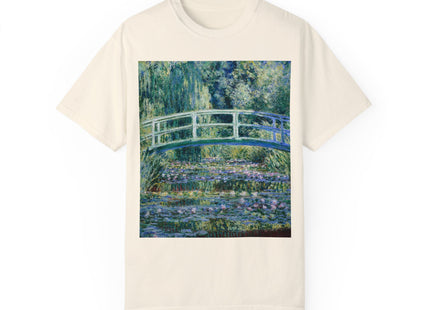 Water Lilies and Japanese Bridge by Claude Monet Unisex Garment-Dyed T-shirt