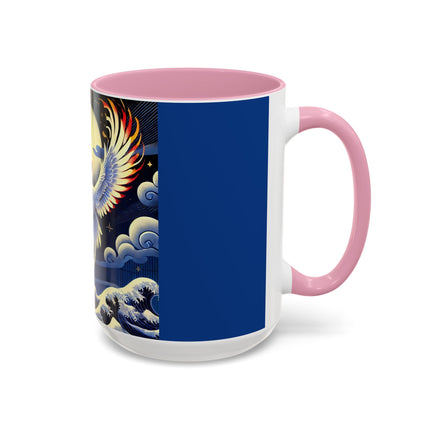 Majestic White Crane Colorful Mugs (11oz, 15oz)