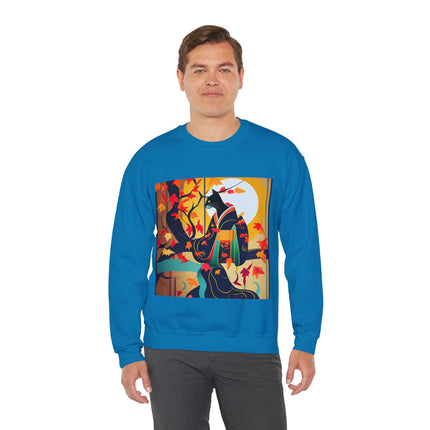 Black Cat in Kimono Unisex Heavy Blend™ Crewneck Sweatshirt