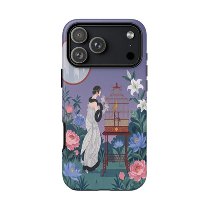 🌸🐦 The Lady Of The Garden Birdcage Phone Case – Art Deco Floral Elegance