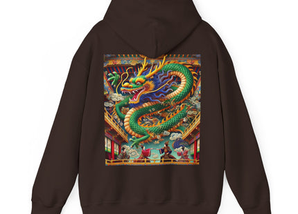 Tibetan Dragon Over Kabuki Duel – Heavy Blend™ Hooded Sweatshirt