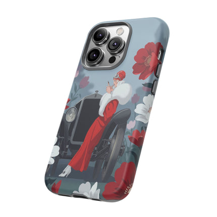 🚗🌺 The Lady Of The Grand Touring Car Phone Case – Art Deco Motoring Elegance