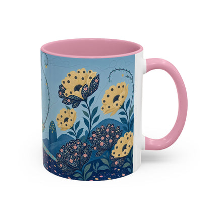 🌼🦋 The Enchanted Butterfly Garden Promenade Colorful Mug – Art Deco Floral Whimsy
