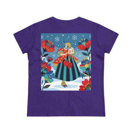 ❤️❄️ The Winter Heart Messenger Cotton Tee – Art Deco Winter Enchantment