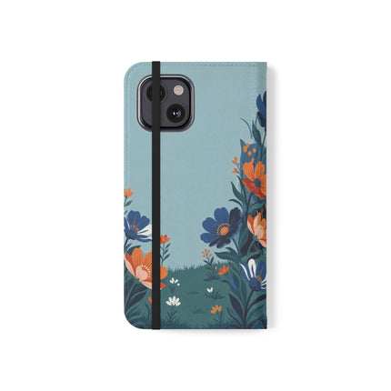 🌺🎩 The Lady Of The Grand Flower Garden Flip Case – Art Deco Floral Fantasy