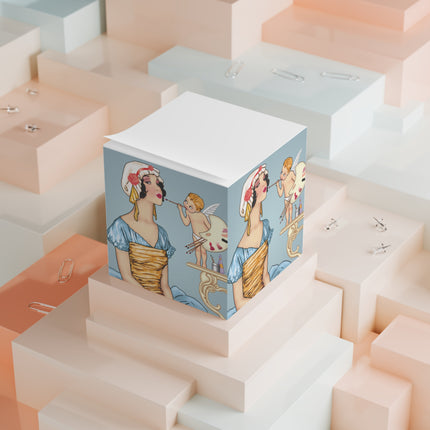 The Enchanting Painter: A Fairy's Artistic Touch Note Cube