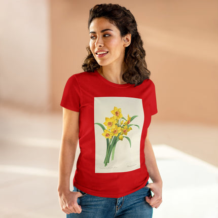 Choix des plus belles fleurs, Plate 052 by Pierre Joseph Redouté  Women's Midweight Cotton Tee