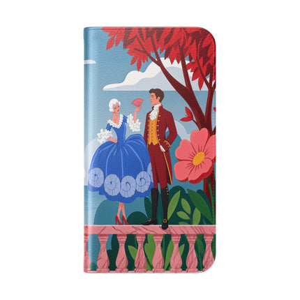 🌺🎭 The Grand Garden Courtship Flip Case – Art Deco Floral Romance