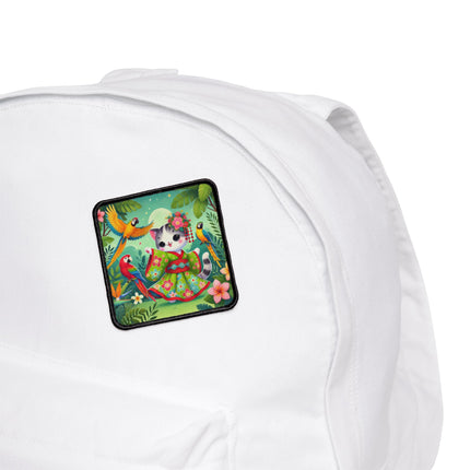 Parrot Dance of the Geisha Kitten Iron-On Patches