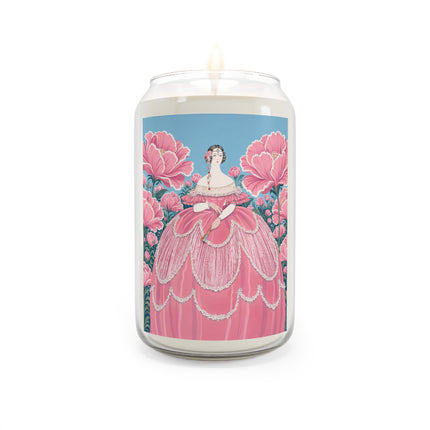 🌸🎀 The Lady Of The Pink Blossom Garden Scented Soy Candle – Art Deco Floral Romance