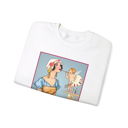 The Enchanting Painter: A Fairy's Artistic Touch Heavy Blend™ Crewneck Sweatshirt
