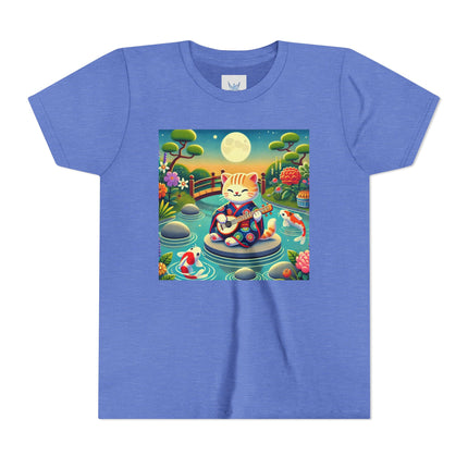 Melodic Kitten by the Koi Pond Youth Short Sleeve Tee