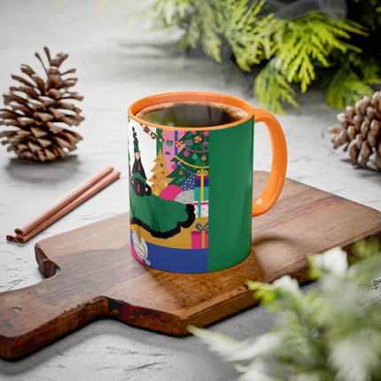 🎄🎁 The Emerald Christmas Belle Colorful Mug – Colorful Holiday Fashion Fantasy