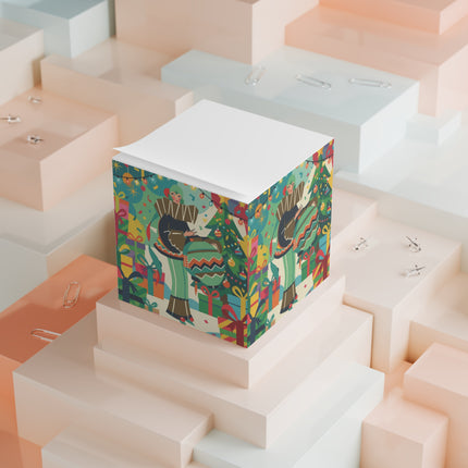 🎄✨ The Lady Of The Christmas Ornament Note Cube – Art Deco Holiday Whimsy