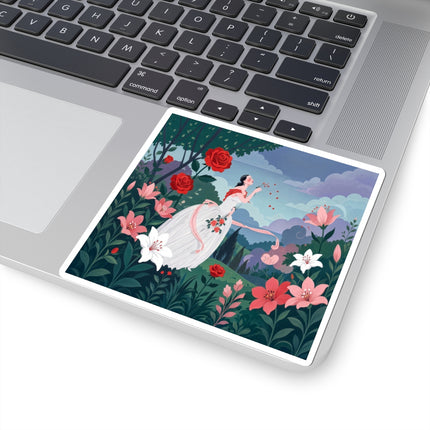 🌹💌 The Garden Of Blown Kisses Kiss-Cut Stickers – Art Deco Floral Romance