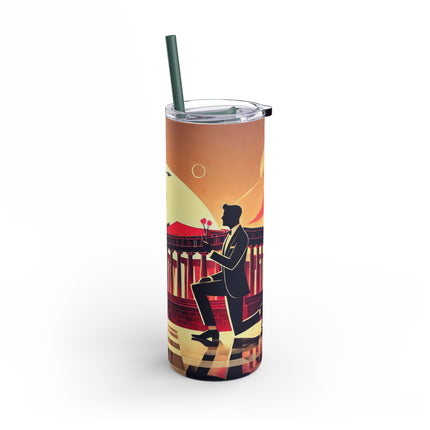 Art Deco Valentine's Romance Skinny Matte Tumbler, 20oz