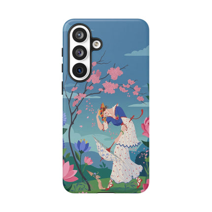 🌸☂️ The Lady Of The Falling Blossoms Phone Case – Art Deco Garden Whimsy
