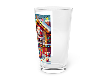 Playful Dragon's Christmas Glass, 16oz