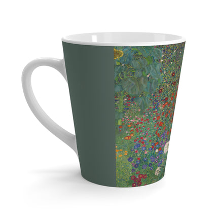 Farm Garden with Sunflowers by Gustav Klimt Latte Mug