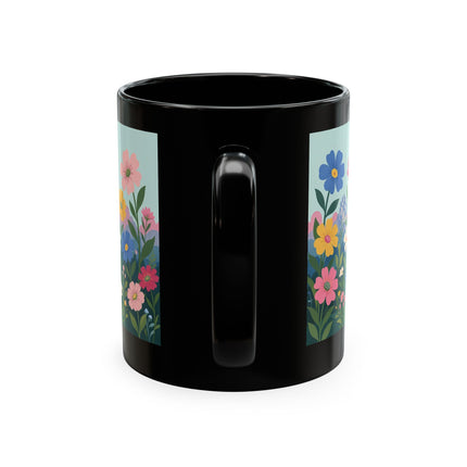 🌼🪭 The Lady Of The Grand Flower Garden Ceramic Mug – Art Deco Garden Whimsy