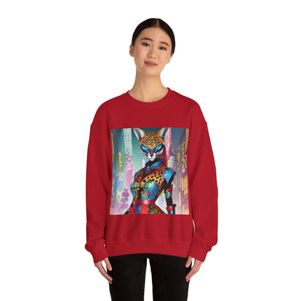 Cyber Cat Glamour Unisex Heavy Blend™ Crewneck Sweatshirt