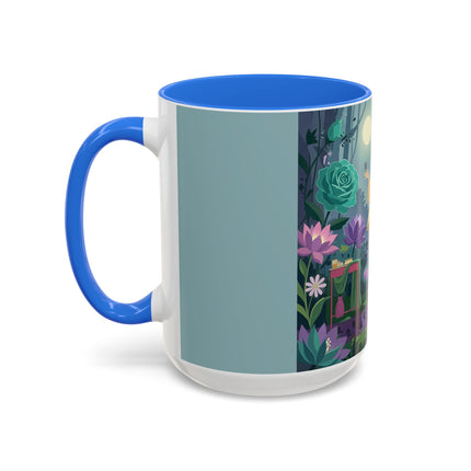 The Lady Of The Moonlit Garden Colorful Mugs – Art Deco Botanical Serenity