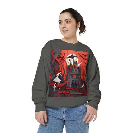 Halloween Night Scene Unisex Garment-Dyed Sweatshirt
