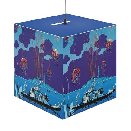 Fireworks in Venice by George Barbier Light Cube Lamp