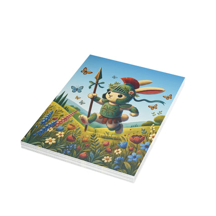 🐇🛡️ The Little Meadow Knight Greeting Card – Whimsical Animal Adventure