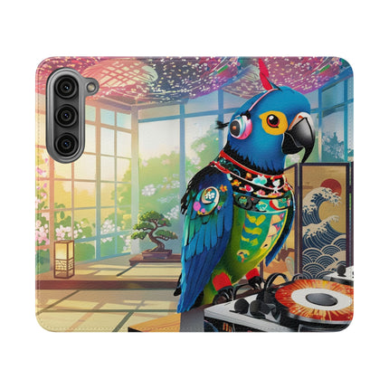 🎧🦜 Parrot DJ Flip Case – Neon Beats & Cyber Groove
