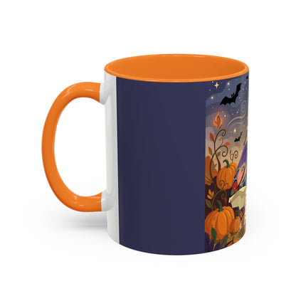 🌙🎃 The Moonlit Garden Walk Colorful Mug – Elegant Halloween Charm