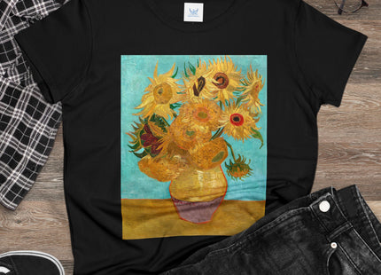 Vase with Twelve Sunflowers by Vincent van Gogh Women's Midweight Cotton Tee