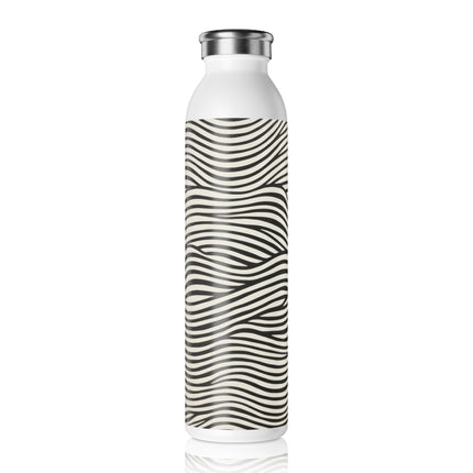 Wave Pattern on White Slim Water Bottle