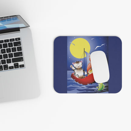 Embarking on a Moonlit Journey Mouse Pad, Rectangle