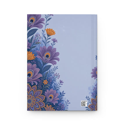🦚💜 The Lady Of The Peacock Blossom Garden Hardcover Journal – Art Deco Floral Fantasy