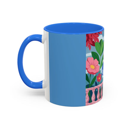 The Lady Of The Blossoming Terrace Colorful Mugs – Art Deco Floral Garden Elegance