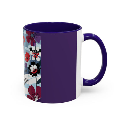 🎿❄️ The Winter Flower Skier Colorful Mug – Art Deco Alpine Fantasy